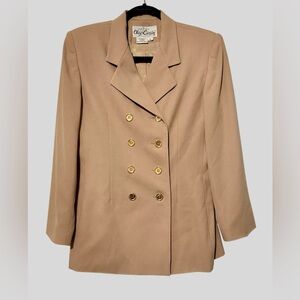 Oleg Cassini Vintage Double-Breasted Blazer – Size 10 Petite